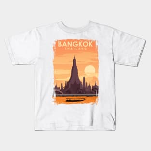 Bangkok Travel Poster Art Print Kids T-Shirt